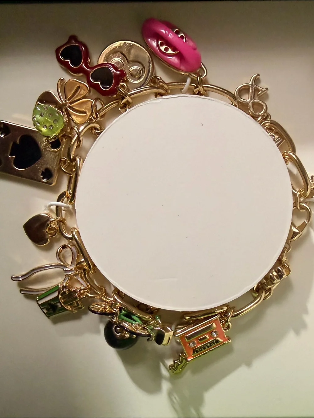 kate spade Gold Charm Bracelet with Pink and Multicolor Charms - Picture 2 of 2